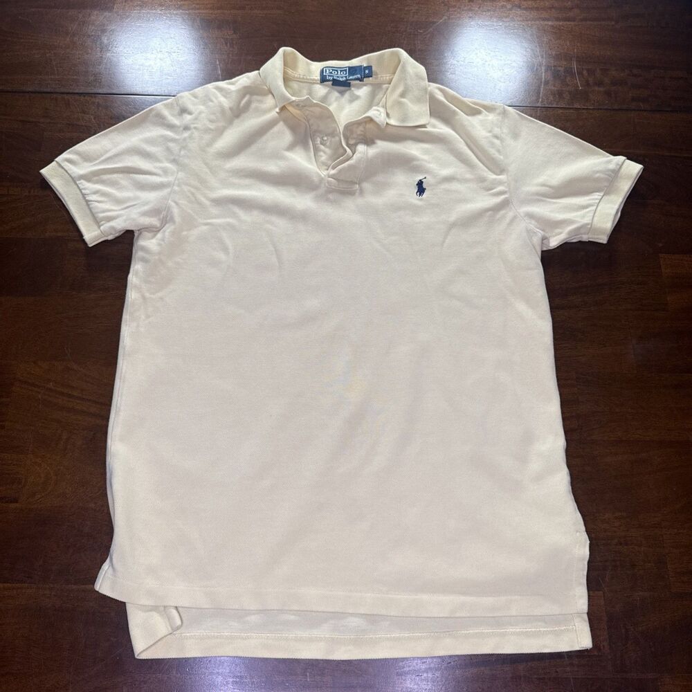 Polo Ralph Lauren Mens Yellow Short Sleeve Polo Shirt Size Small Cotton Pony